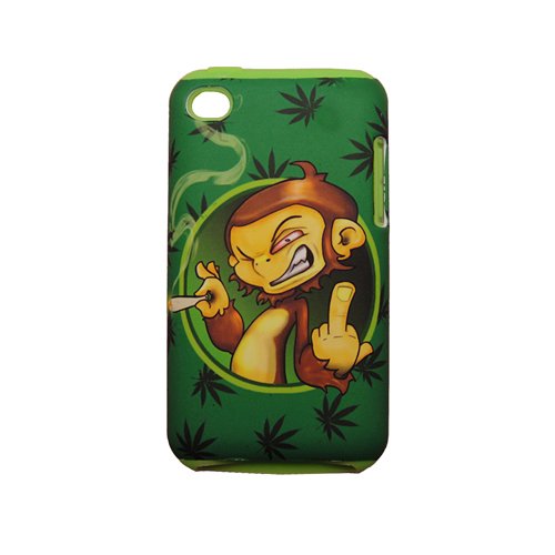 APPLE IPOD TOUCH 4 2 IN 1 HYBRID CASE POT SMOKING MONKEY COVER CASE