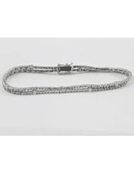 2.00ct Round Diamond Two Row Tennis Barcelet 14k White Gold 7.5"