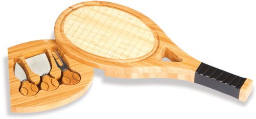 4 Piece Tennis Racquet Cheese Board and Tool Set