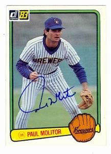 Paul Molitor Autographed/Hand Signed baseball card (Milwaukee Brewers) 1983 Donruss #484