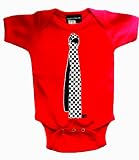 Micro Me Emo Tie Yo Baby One Piece, Red, 6 Months