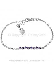 14k White Gold Prong Set Amethyst Bracelet