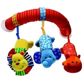 Zoo Car Mobile for Baby on the Move - Attaches to car window or any smooth surface