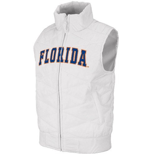 Florida Gators Womens White Nordic Bubble Vest Jacket - M