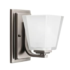 Kichler Lighting 5459AP 1-Light Urban Ice Incandescent Bath Light, Antique Pewter