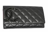 (シャネル)CHANEL　A46643　カンボンライン　ダブルホック長財布　黒×黒×ピンク　並行輸入品 [ウェア&シューズ] シャネル 財布