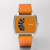Fossil Silicone Roulette Orange Dial Watch