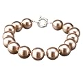 Sterling Silver Shell Pearl Bracelet Chocolate - 8