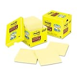 New-Post-it Notes Super Sticky 67512SSCP - Super Sticky Notes, 4 x 4, Lined, Canary Yellow, 12 90-Sheet Pads/Pack - MMM67512SSCP