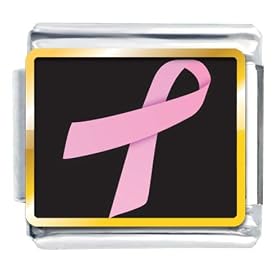 Pink Ribbon Awareness Italian Charms Bracelet Link