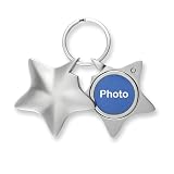 Nickel-plated Brushed Star Photo Frame Key Ring
