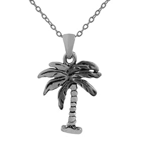 Sterling Silver Fashion Design Palm Tree Pendant