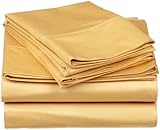Egyptian Cotton 300 Thread Count Queen Waterbed Sheet Set Solid, Gold