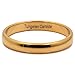 3mm Gold Plated Polished Tungsten Carbide Wedding Ring Classic Half Dome Band