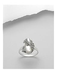 Flower Marcasite Ring In 92.5 Sterling Silver