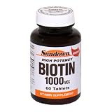 Sundown Biotin 1000 Mcg Energy Production Capsules for Healthy Skin & Hair - 60 Ea