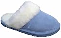 LAMO AUSTRALIA Genuine Sheepskin Womens Scuff Slippers Shoes Suede Genuine Sheepskin Shearling BLUE
