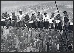 Lunch On A Skyscraper Ironworkers Charles C Ebbets Rockefeller Center 24X36 Poster Framed