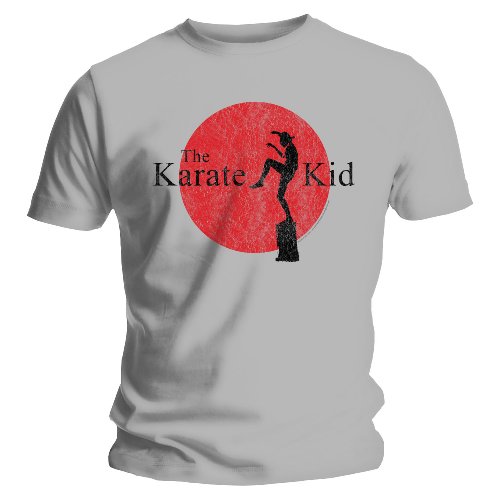 Karate Kid Silhouette Grey Mens t-shirt Grey