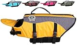 Vivaglory Dog Life Jacket Dog Lifesaver Vest Pet Reflective Life Preserver, Medium, Yellow
