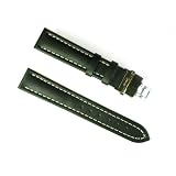 BANDA LEATHER WATERPROOF WATCH BAND WITH STAINLESS DEPLOYANT TWO BUTTON DOUBLE FOLD BUCKLE... by Caddy Bay Collection