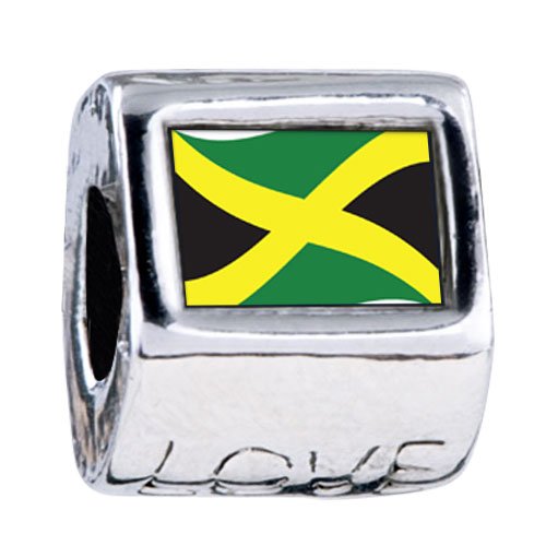 Soufeel Jamaica Flag Love European Beads Fits All Pandora/troll/chamilia