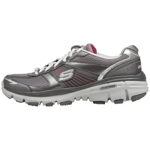 Skechers Women's Bravos Lace-Up Sneaker,Grey,9 M US