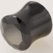 One Blazing Ice CZ Saddle Plug: 6g Black (SOLD INDIVIDUALLY. ORDER TWO FOR A PAIR.)
