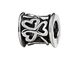 SilveRado(tm) MIB106 Sterling Silver Celtic Shamrock Bead / Charm