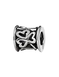 SilveRado (tm) MIB106 Sterling Silver Celtic Shamrock Bead / Charm