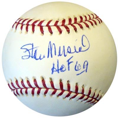 Stan Musial Autographed/Signed Official Baseball with HOF 69 Inscription
