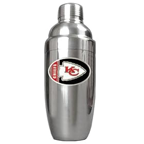 Click here to buy Kansas City Chiefs NFL Stainless Steel Cocktail Shaker by Great American Products.