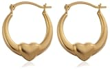 Image of 9ct Yellow Gold Mini Heart Creole Earrings