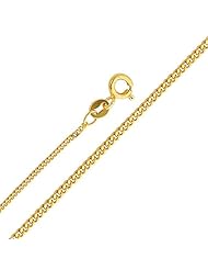 14K Yellow Gold 1.3mm Pendant Curb Chain Necklace