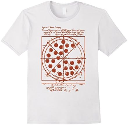 Men's Funny Tee Store - Vitruvian Pizza T-Shirts XL White