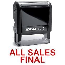 ALL SALES FINAL Red Stock Self-Inking Rubber Stamp