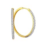 1/2ct Diamond Hoops in 10K Gold the Size of a Half Dollar