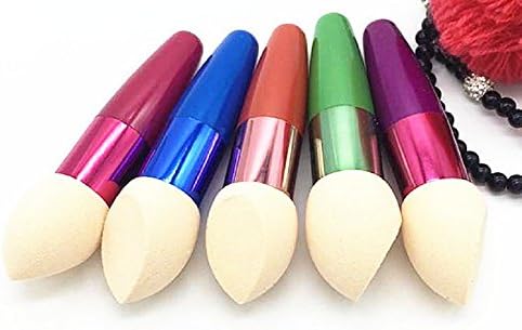 Colorful miter BB cream puff water hyacinth cotton stalk stick foundation blush brush beauty brush A00202 (Rose Red)