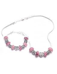 Daughter Charm Bracelet and Necklace Gift Set Girls Pandora Style Gift Boxed