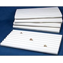 5 White Leather Continuous Slot Ring Trays Jewelry Showcase Displays 5 White Leather Continuous Slot Ring Trays Jewelry Showcase Displays