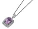 Amethyst Gemstone and Diamond 11.06 Carat (ctw) Pendant in Sterling Silver with 14K Gold Accents