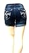 Premium Women's Plus Size Blue Cotton Denim Jeans Shorts Stretch Distressed (26, GIVE ME Five FV-91030 Blue)