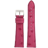 Watch Band Genuine Ostrich Leather Strap 18mm Pink with Quick Release Springs