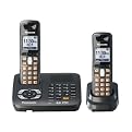 Panasonic DECT 6.0 Cordless Phone with 2 Handsets - Black (KX-TG6442T)