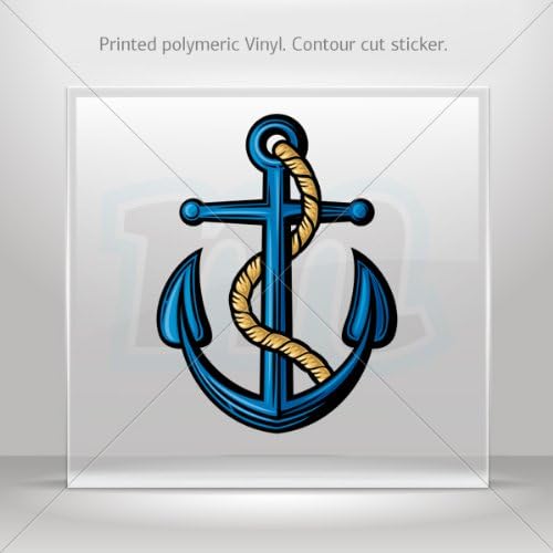 Sticker Decal Anchor car Boat Vehicle ATV jet-ski Garage door 6 X 4.5 Inches Vinyl color print 0600 XZE5W