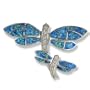 CZ and Synthetic Opal Sterling Silver Dragon Fly Pin