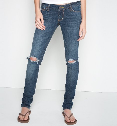 Bullhead Hermosa Super Skinny Destroyed Deep Blue Jeans
