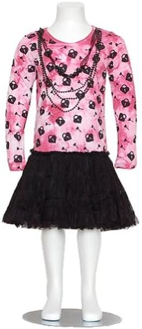 Little Mass Pink Black Locket Ruffle Long Sleeve Dress Little Girl 4
