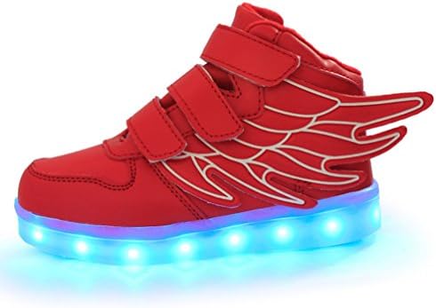Adidasss Kid Girls and Boys USB Charging LED Shoes Flashing Sneakers Athletic Wings dance shoes-US 8