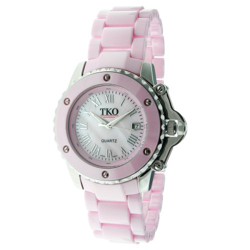 TKO ORLOGI Women's TK575-PK Genuine Ceramic Pink Dial Watch